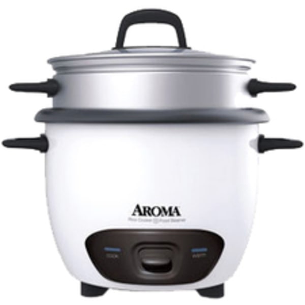 Aroma® 6-Cup (Cooked) / 1.5Qt. Rice & Grain Cooker  White  New  ARC-743-1NG