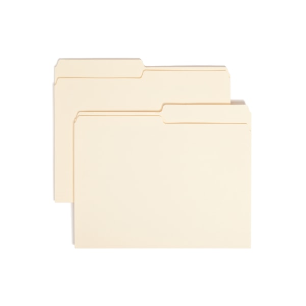 Smead® Manila File Folders, Letter Size, 1/2 Cut, Pack Of 100