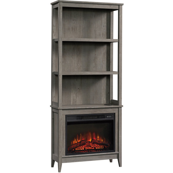 Sauder - Library Fireplace Bookcase - Gray