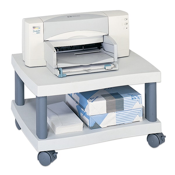 Wave Under Desk Printer Stand, Light Gray