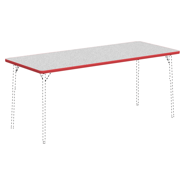 Lorell® Classroom Rectangular Activity Table Top, 72""W x 30""D, Gray Nebula/Red -  99921