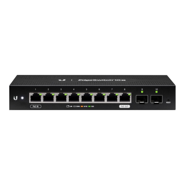 Ubiquiti EdgeSwitch 10X - Switch - managed - 8 x 10/100/1000 + 2 x Gigabit SFP - rack-mountable, wall-mountable - DC power