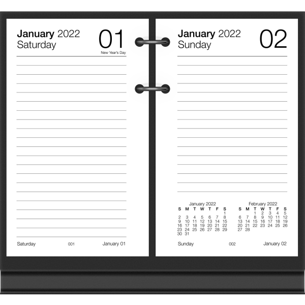 Office Depot® Brand Daily Desk Calendar Refill January to December 2022 SP717D50 3-1/2 x 6 White 
