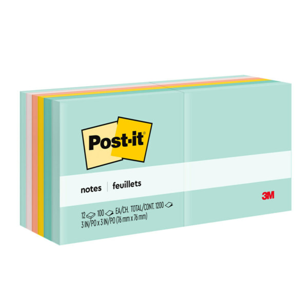 Photos - Self-Stick Notes Post-it Notes, 12 Pads, 3 in x 3 in, Clean Removal, School Supplies and Of 