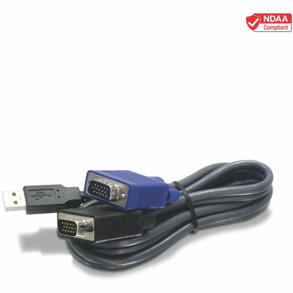 TRENDnet 2-in-1 USB VGA KVM Cable, 1.83m (6 Feet), VGA-SVGA HDB 15-Pin Male to Male, USB 1.1 Type A, Connect Computers with VGA And USB Ports, USB Key -  TK-CU06