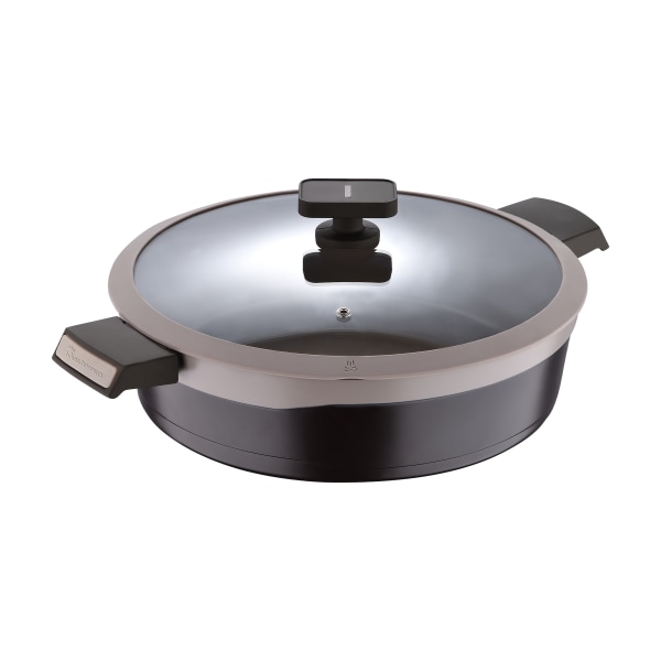 Photos - Pan MasterPro Gastro Titanium Collection Durable Cast Aluminum Everyday  With Tempered Glass Lid, 5.2-Quart, Brown MPUS14029B 
