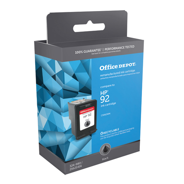 Office Depot Brand Remanufactured Black Ink Cartridge Replacement For HP 92 292