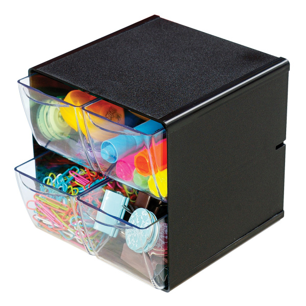UPC 079916024141 product image for Deflecto Stackable Cube With 4 Drawers, 6