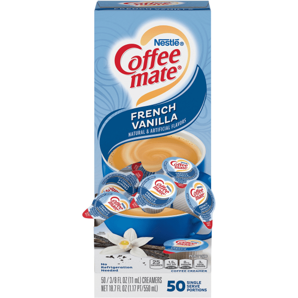 COFFEE CREAMER, FRENCH VANILLA, pack of 50 (bb June 2024) 