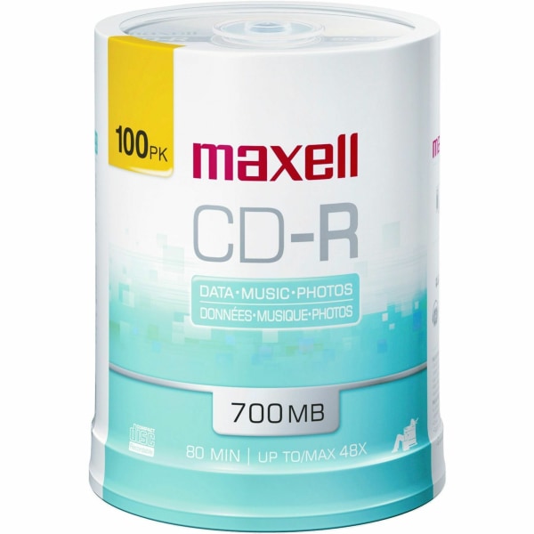 UPC 025215625695 product image for Maxell® CD-R Media Spindle, 700MB, Pack Of 100 | upcitemdb.com