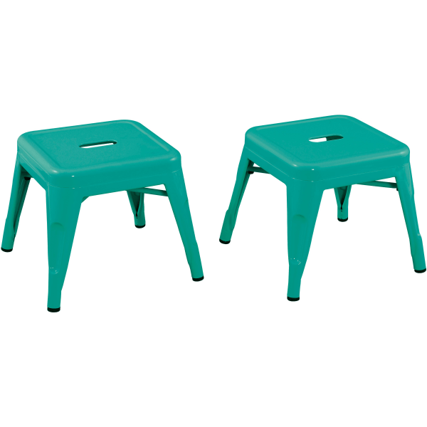 Ace Kids Metal Stools, Teal, Set Of 2 Stools
