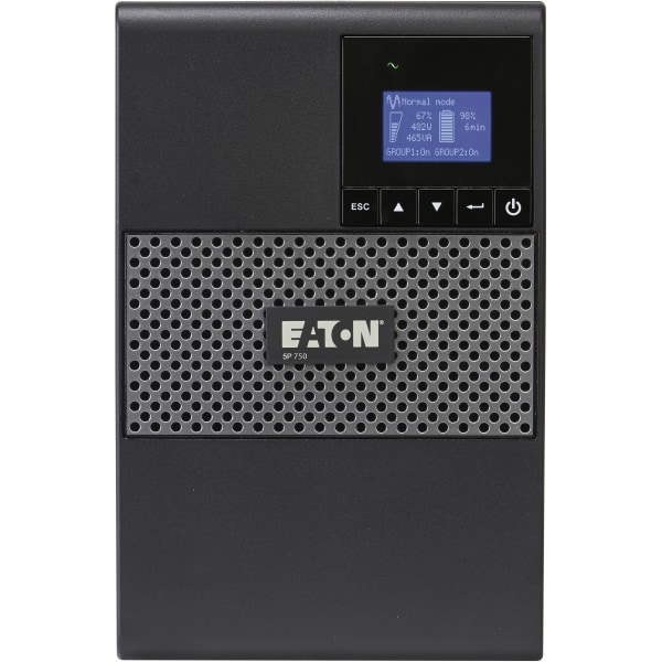 Eaton 5P UPS 750VA 600W 120V Line-Interactive UPS, 5-15P, 8x 5-15R Outlets, True Sine Wave, Cybersecure Network Card Option, Tower - Tower - 4 Minute -  5P750