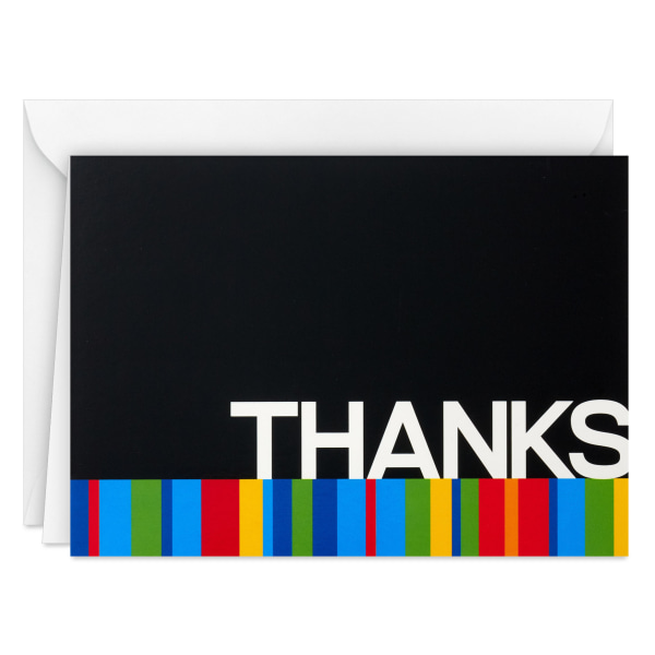 Hallmark Blank Thank-You Notes, Sporty Stripes on Black (Pack of 20 Cards with Envelopes)