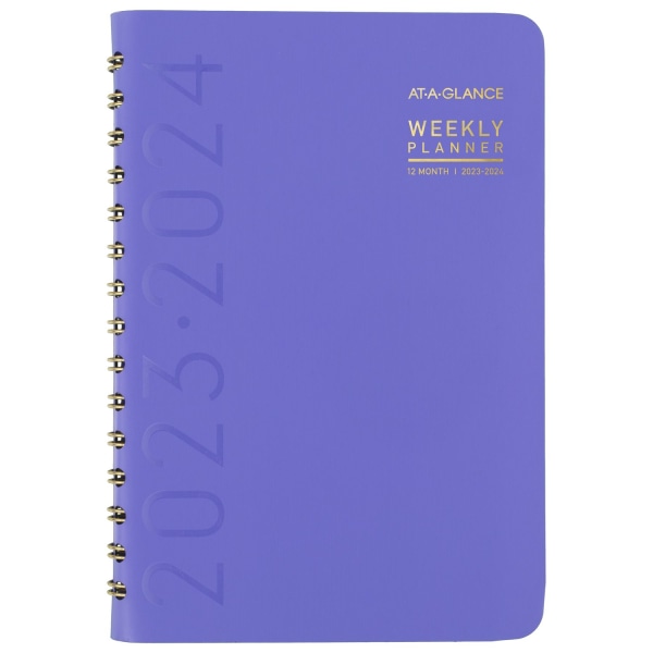 2023-2024 AT-A-GLANCE� Contemporary Academic Weekly/Monthly Planner, 5" x 8", Purple, July 2023 To June 2024, 70101X18