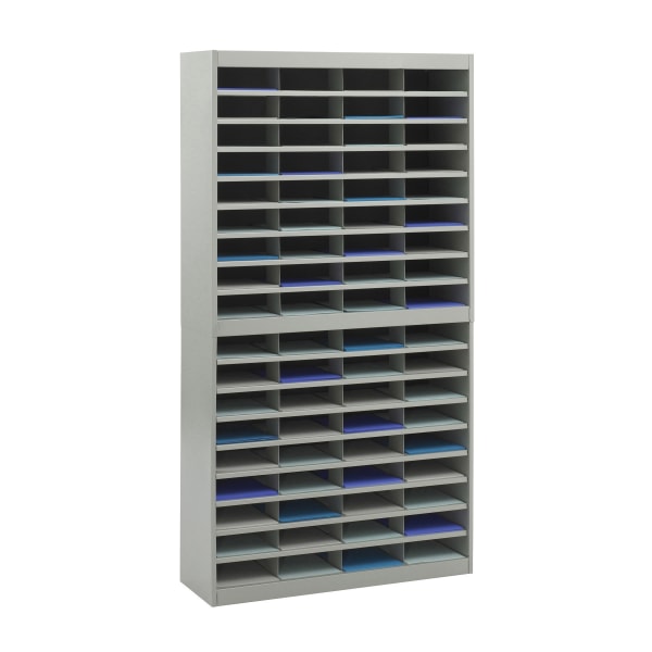 Safco E-Z Stor Grey Mail Organizer - 72 Letter Size Compartments