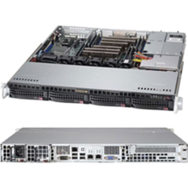 Supermicro SuperServer 6017R-M7UF Barebone System - 1U Rack-mountable - Intel C602J Chipset - Socket R LGA-2011 - 2 x Processor Support - Black -  SYS-6017R-M7UF