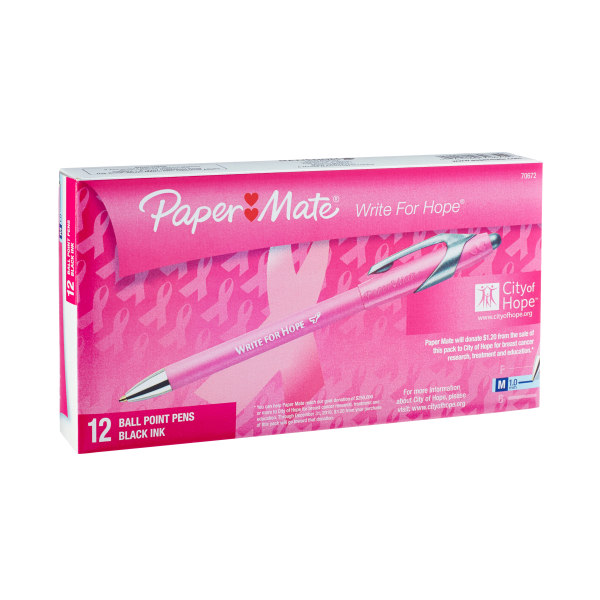 UPC 041540706427 product image for Paper Mate® FlexGrip Elite™ Retractable Ballpoint Pens, The Write For Hope®, Med | upcitemdb.com