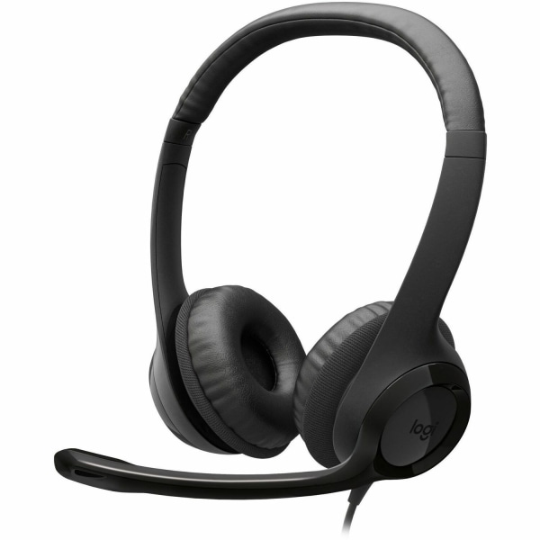 Logitech H390 USB-C Stereo Computer Headset, Black (981-001575) | Quill