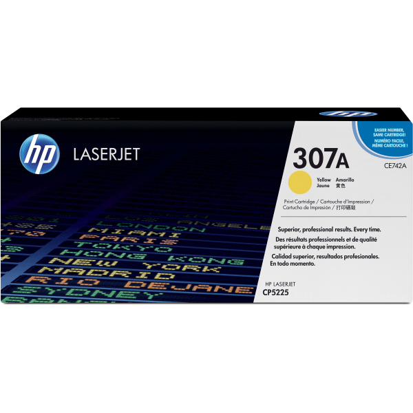 HP 307A Yellow Standard Yield Toner Cartridge, Prints Up to 7,300 Pages (ce742a) | Quill