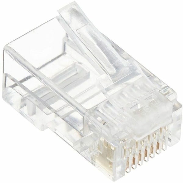 4XEM 100 Pack Cat6 RJ45 Modular Ethernet Plugs for Stranded or Solid CAT6 Cable - 100 Pack Modular RJ45 Ethernet ends for Cat6 stranded or solid CAT6 
