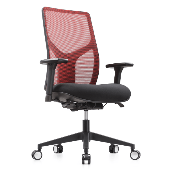 WorkPro® 4000 Series Multifunction Ergonomic Mesh/Fabric High-Back Executive Chair, Red/Black, BIFMA Compliant -  V-4000-SPRD