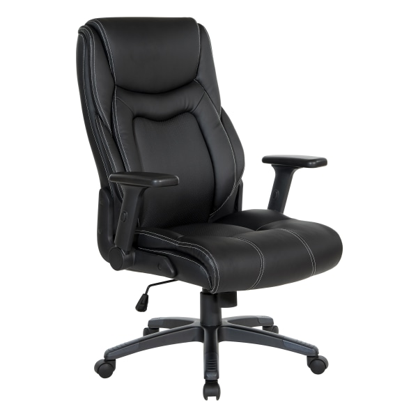 Office Star Ergonomic Leather High-Back Executive Office Chair, Black/White - EC93580-EC3 - Furniture Stay comfortable throughout the workday with an Of sku EC93580-EC3