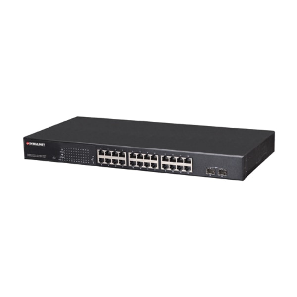 UPC 766623560559 product image for Intellinet 24-Port Gigabit Ethernet PoE+ Web-Managed Switch with 2 SFP Ports, 24 | upcitemdb.com
