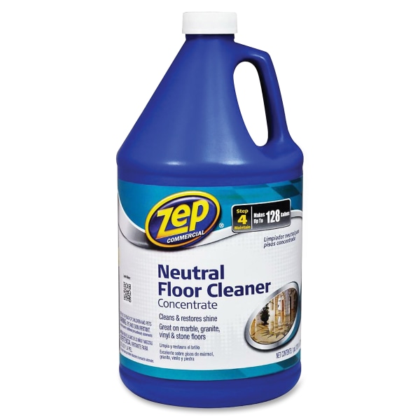 Zep Concentrated Neutral Floor Cleaner - Concentrate Liquid - 128 fl oz (4 quart) - 4 / Carton - Blue -  ZUNEUT128CT