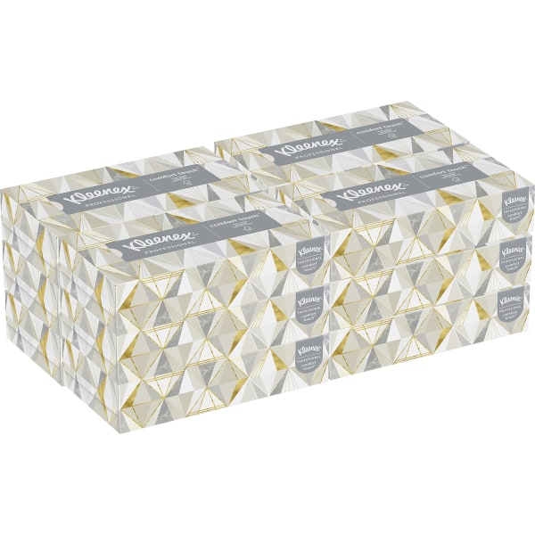 Kleenex® Professional Facial Tissue for Business  12 Flat Boxes  125 Tissues per Box (1 500 Tissues Total)