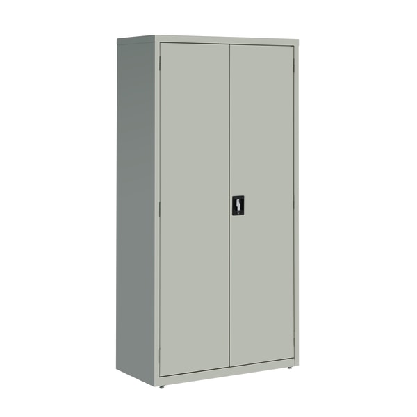 Lorell® Fortress Series 18"D Steel Storage Cabinet, Fully Assembled, 5-Shelf, Light Gray