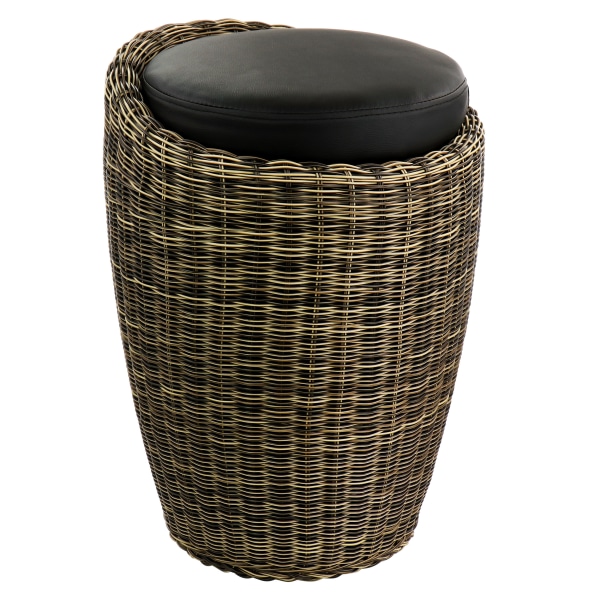 Photos - Pouffe / Bench Elama Wicker Outdoor Ottoman Chair, Brown 995116743M