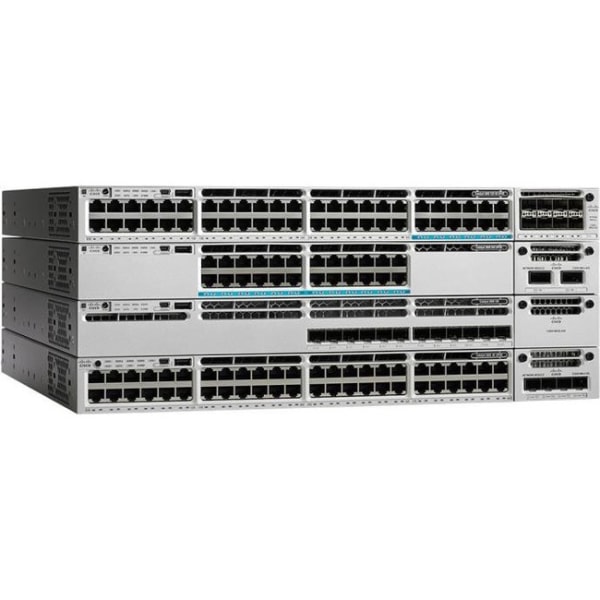Cisco Catalyst WS-C3850-12XS Ethernet Switch - Manageable - 10 Gigabit Ethernet - 10GBase-X - 3 Layer Supported - Optical Fiber - 1U High - Rack-mount -  WS-C3850-12XS-S