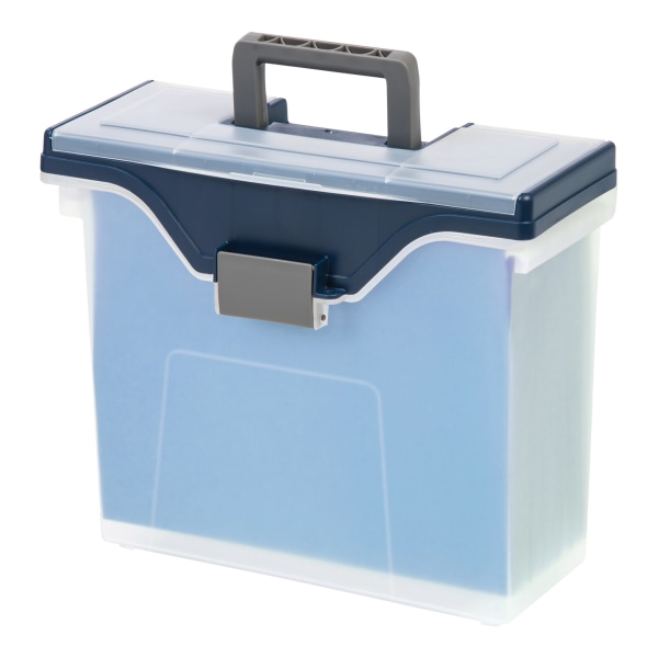 UPC 735854776183 product image for Office Depot® Brand File Box, Small, Letter Size, Clear/Blue | upcitemdb.com