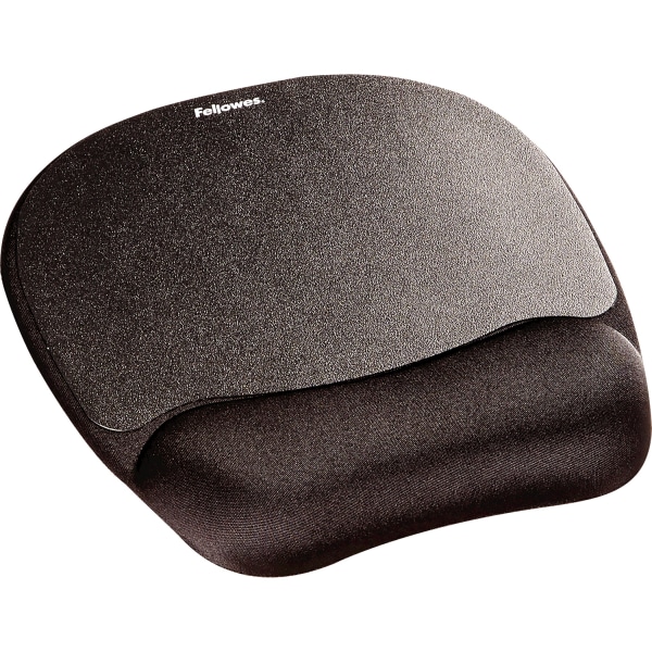 Fellowes Memory Foam Mouse Pad with Wrist Rest  7.93 x 9.25  Black