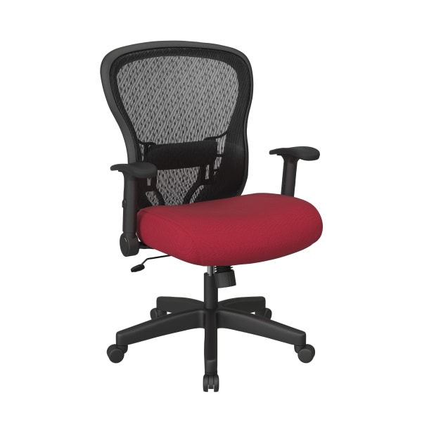 Office Star Space Seating 529 Series Deluxe Ergonomic Mesh Mid-Back Chair, Rouge