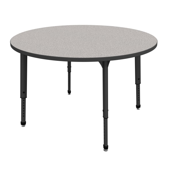 Marco Group™ Apex™ Series Round Adjustable Tables, 30""H x 48""W x 48""D, Gray Nebula/Black -  38-2266-77-BLK