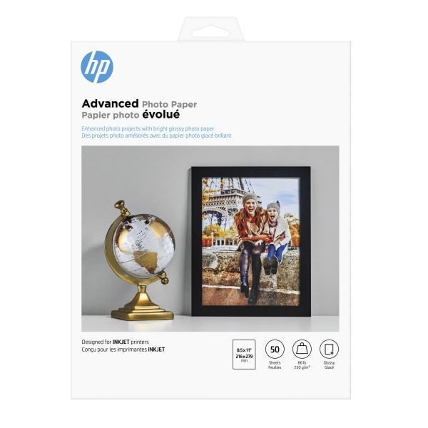 Photos - Office Paper HP Advanced Photo Paper for Inkjet Printers, Glossy, Letter Size , 66 Lb, Pack Of 50 Sheets (Q7853A) Q7853A (8 1/2" x 11")