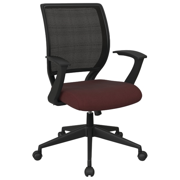 Office Star Work Smart Mesh Task Chair, Burgundy/Black
