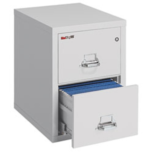 FireKing® 25""D Vertical 2-Drawer Legal-Size Fireproof File Cabinet, Metal, Platinum, White Glove Delivery -  2-2125-CPLWG