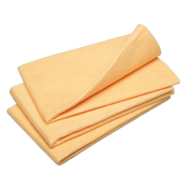 SKILCRAFT Synthetic Shammy Cloths, 20" x 23", Orange, Pack Of 3 (AbilityOne 7920-01-215-6569)