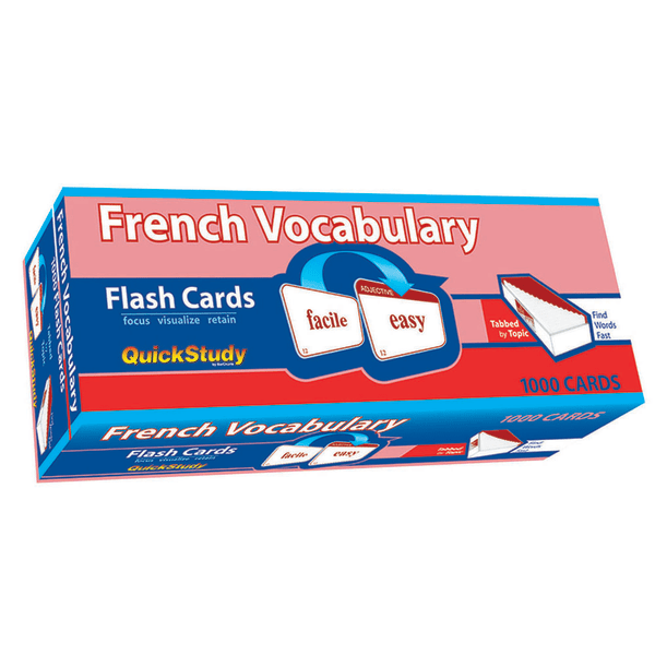 QuickStudy Flash Cards, 4" x 3-1/2", French Vocabulary, Pack Of 1,000 Cards