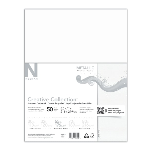 UPC 759598987223 product image for Neenah® Creative Collection™ Metallic Specialty Card Stock, White Gold, Letter ( | upcitemdb.com
