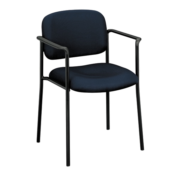 HON Scatter Stacking Guest Chair With Arms, Navy Blue/Black