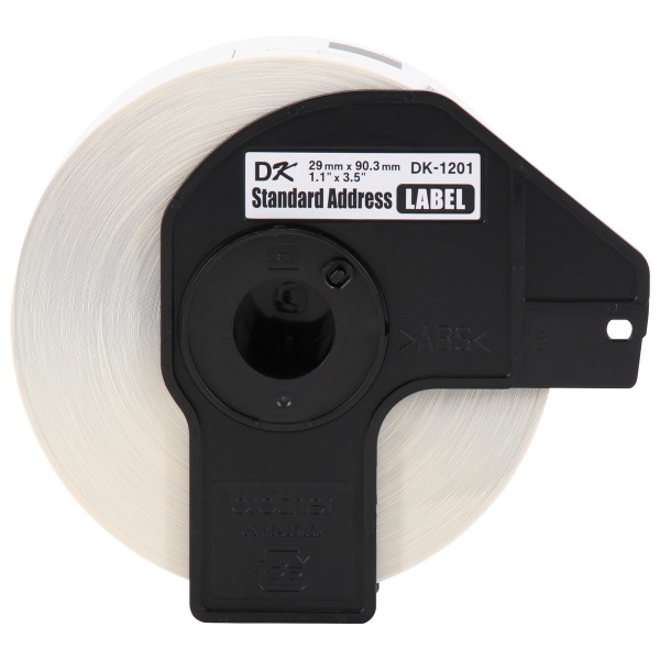 Brother® Genuine DK-120124PK Die-Cut Standard Address Labels, 1-3/16" x 3-1/2", White, 400 Labels Per Roll, Box Of 24 Rolls