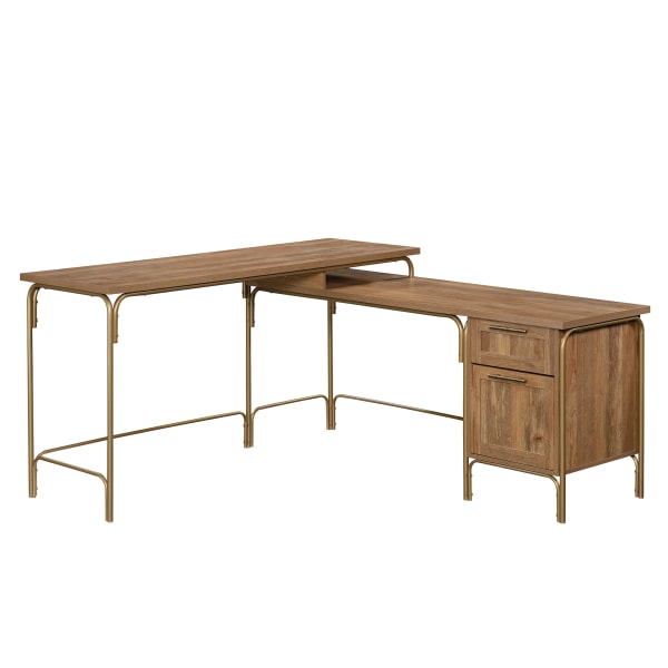 Photos - Office Desk Sauder � Coral Cape 61"W L-Shaped Desk, Sindoori Mango 423742 