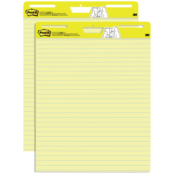 Post-it Self-Stick Easel Pads  Yellow  25  x 30   2 Pads