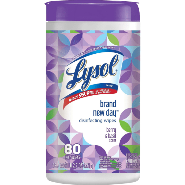 UPC 019200984812 product image for Lysol Fresh Beginnings Disinfecting Wipes - Wipe - Berry & Basil Scent - 80 / Ca | upcitemdb.com