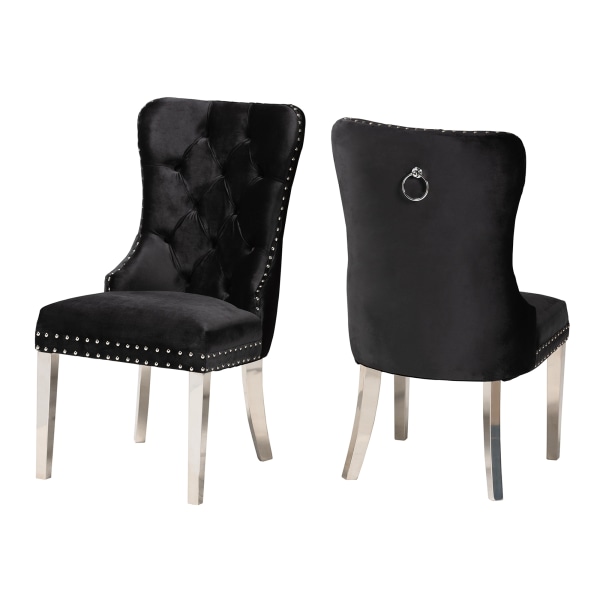 UPC 193271355655 product image for Baxton Studio Honora Velvet Fabric And Metal Dining Accent Chair Set, Glam/Luxe  | upcitemdb.com