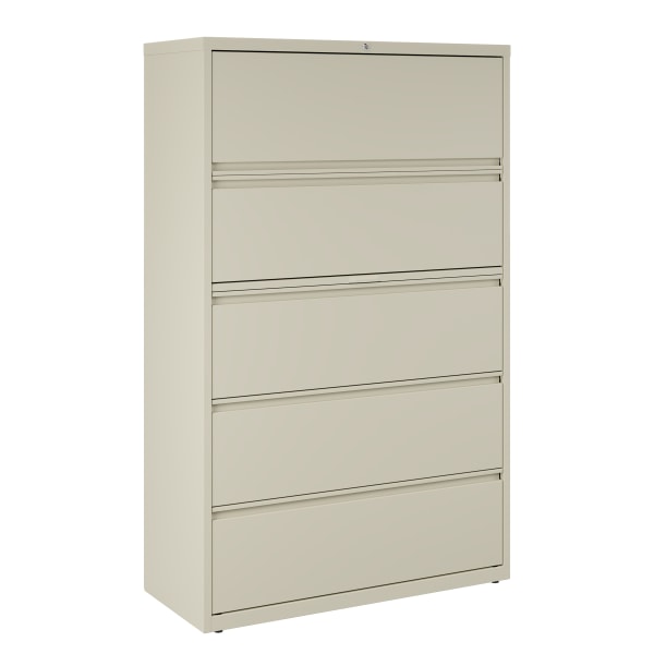 WorkPro® 42"W x 18-5/8"D Lateral 5-Drawer File Cabinet, Putty