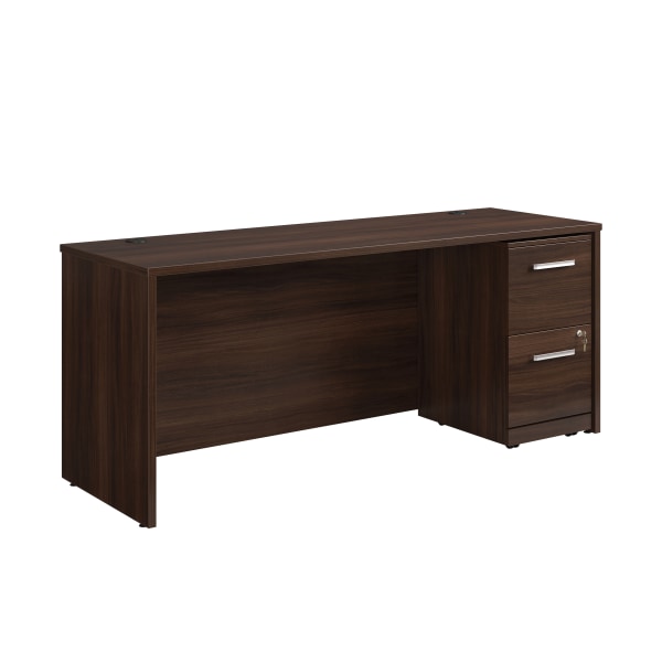 Sauder® Affirm Desk With 2-Drawer Locking Mobile Pedestal File, Noble Elm